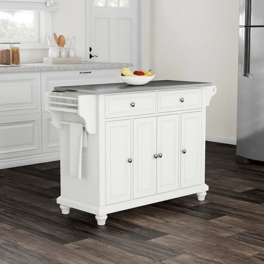 Crosley Cambridge Stainless Steel Top Full Size Kitchen Island/Cart - 18d x 51.5w x 36h