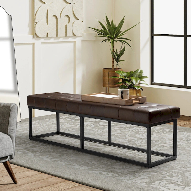 Alicia Classic Genuine Leather Durable Easy Suitable Bedroom Bench by HULALA HOME