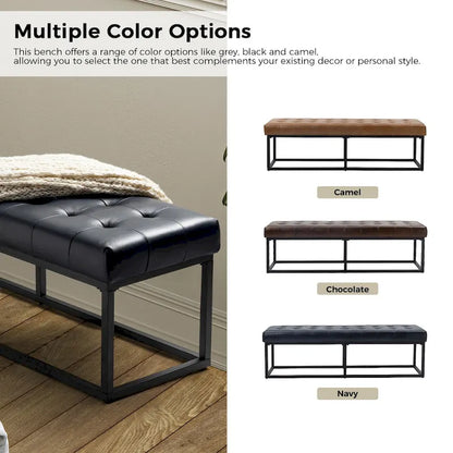 Alicia Classic Genuine Leather Durable Easy Suitable Bedroom Bench by HULALA HOME