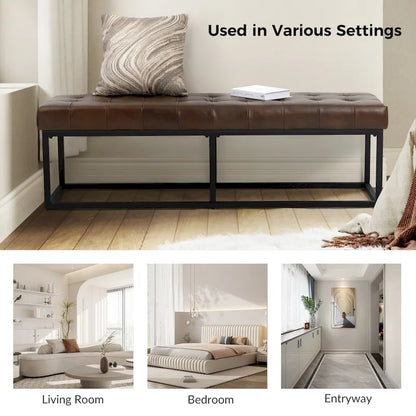 Alicia Classic Genuine Leather Durable Easy Suitable Bedroom Bench by HULALA HOME