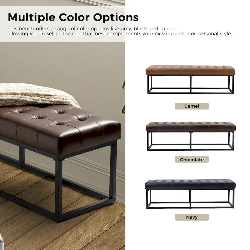 Alicia Classic Genuine Leather Durable Easy Suitable Bedroom Bench by HULALA HOME