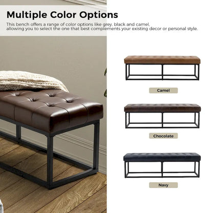 Alicia Classic Genuine Leather Durable Easy Suitable Bedroom Bench by HULALA HOME