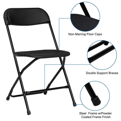Plastic Folding Party Conversation Exhibition Dining Chair Set (Set of 10)