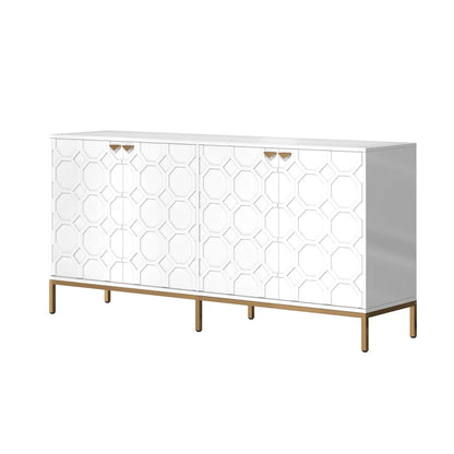 Clihome Storage High Gloss Entertainment Centers TV Stand, Sideboard