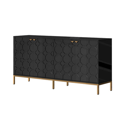 Clihome Storage High Gloss Entertainment Centers TV Stand, Sideboard