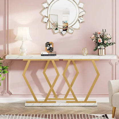 70.9 Inch Long Sofa Console Table for Entryway,Modern Hallway Accent Tables with Stylish Metal Legs