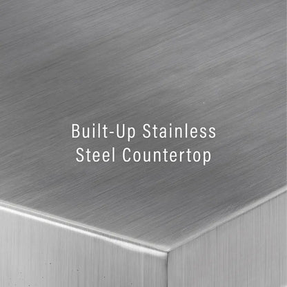 Crosley Silvia Stainless Steel Top Island W/Uph Saddle Stools - 47d x 46w x 36.5h
