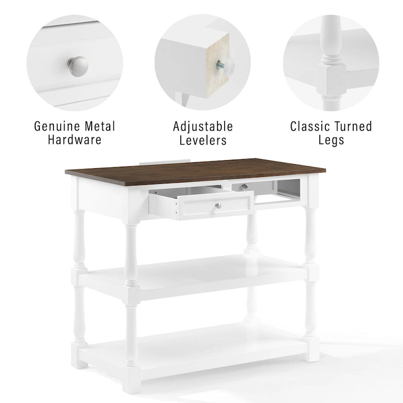 Crosley Caitlyn Wood Top Kitchen Island - 23.63d x 42w x 36.25h