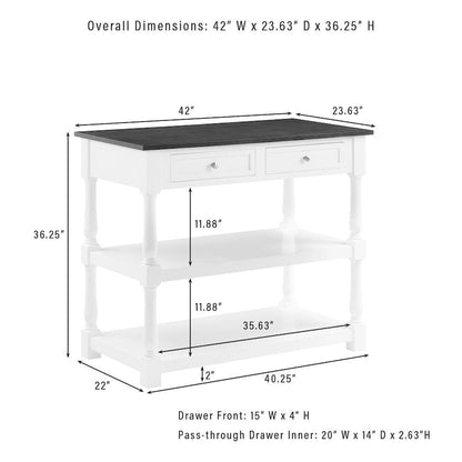 Crosley Caitlyn Wood Top Kitchen Island - 23.63d x 42w x 36.25h