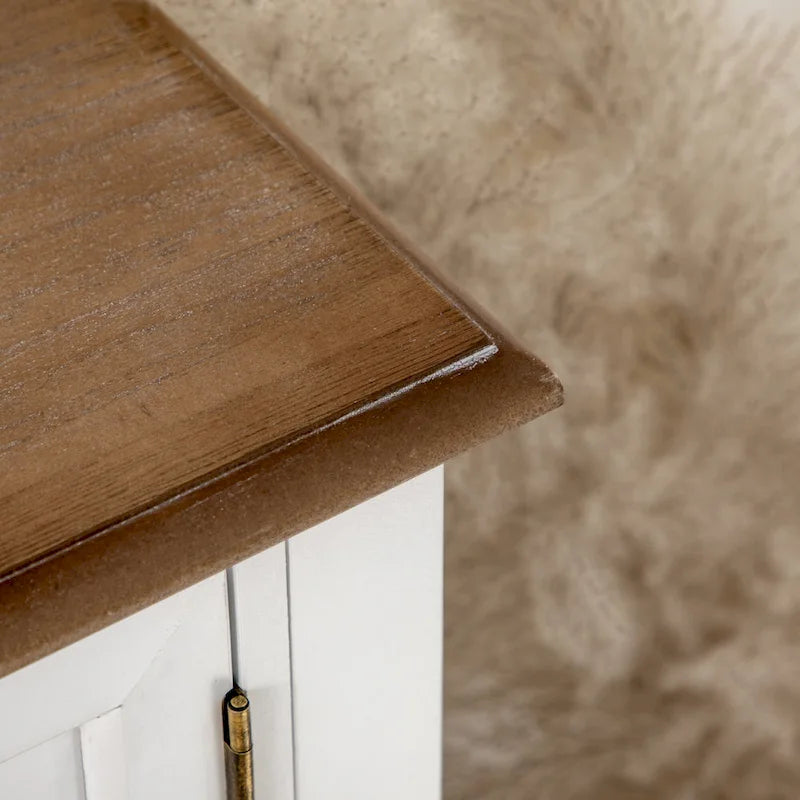 HOMCOM Console Table with Drawers, Vintage Entryway Table with 2 Drawers, Cabinets and Bottom Shelf, White