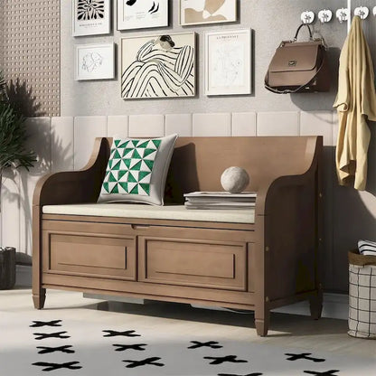 Merax 42 Rustic Style Solid wood Entryway Multifunctional Storage Bench