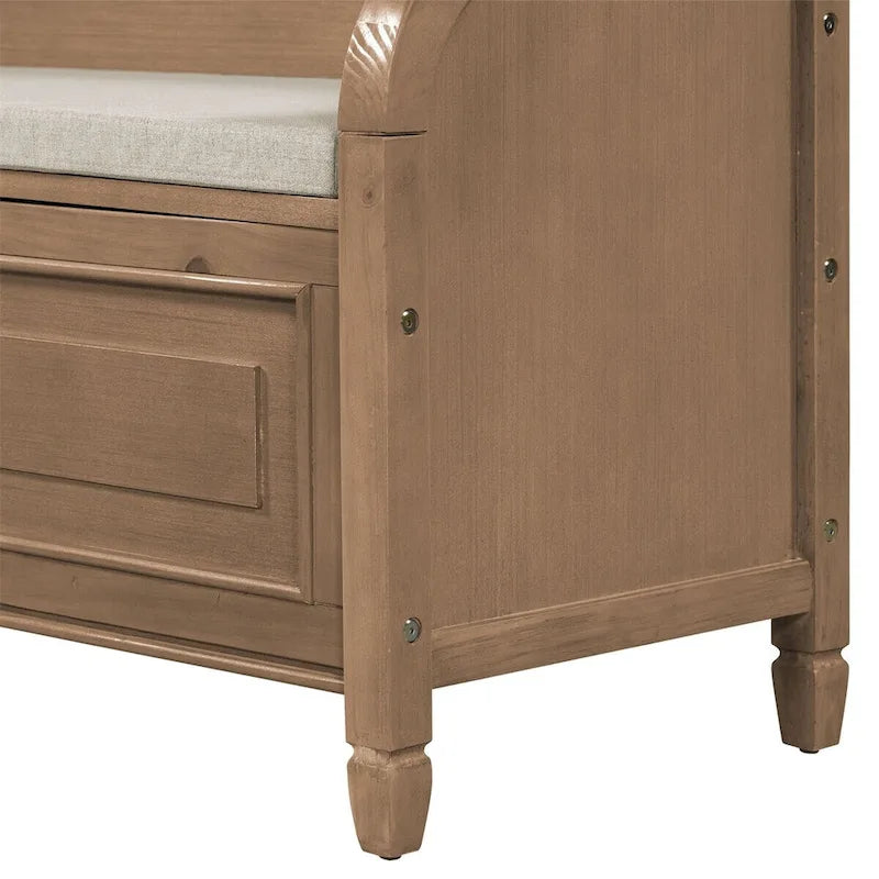Merax 42 Rustic Style Solid wood Entryway Multifunctional Storage Bench