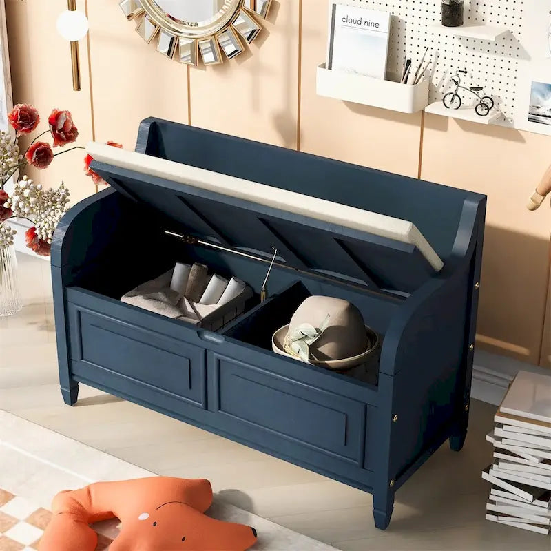 Merax 42 Rustic Style Solid wood Entryway Multifunctional Storage Bench