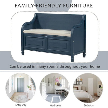 Merax 42 Rustic Style Solid wood Entryway Multifunctional Storage Bench