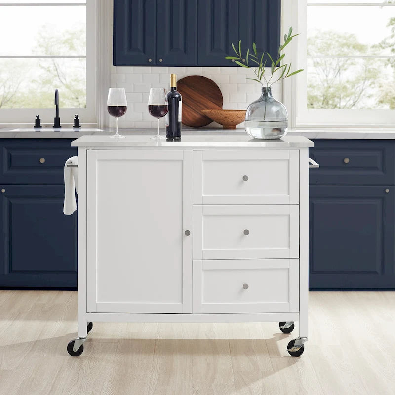 Crosley Soren Stainless Steel Top Kitchen Island/Cart - 18.13d x 42.13w x 37.5h
