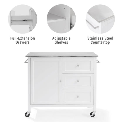 Crosley Soren Stainless Steel Top Kitchen Island/Cart - 18.13d x 42.13w x 37.5h