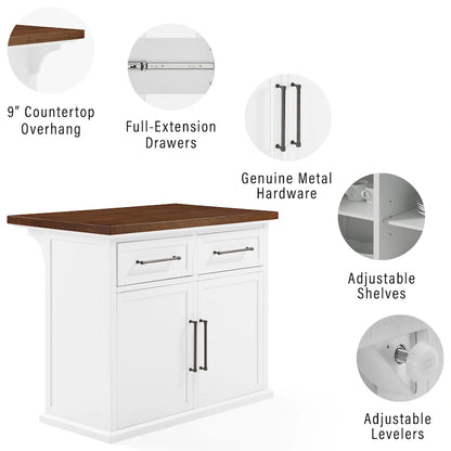 Crosley Bartlett Wood Top Kitchen Island - 27d x 42w x 36h