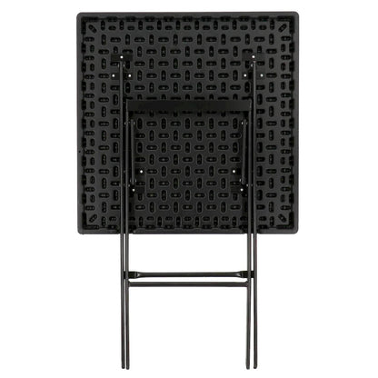 Plastic Rattan Folding Square Table in Black