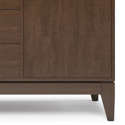 WYNDENHALL Pearson SOLID HARDWOOD 60 inch Wide Mid Century Design Sideboard Buffet in Walnut Brown - 17 d x 60 w x 30 h