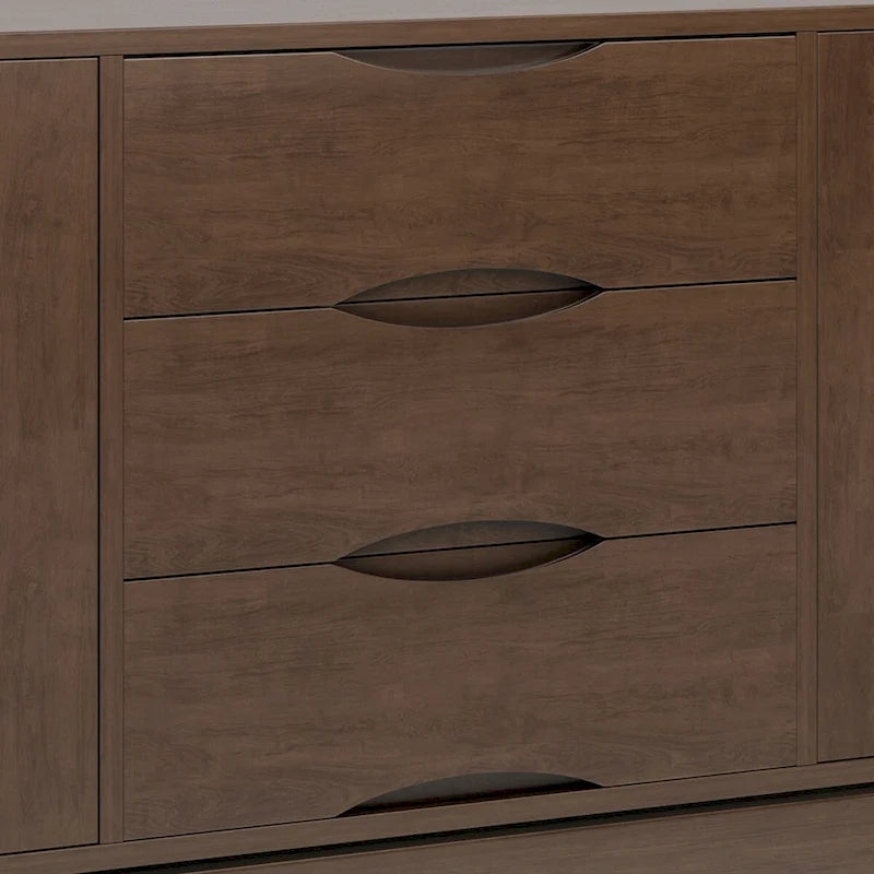 WYNDENHALL Pearson SOLID HARDWOOD 60 inch Wide Mid Century Design Sideboard Buffet in Walnut Brown - 17 d x 60 w x 30 h