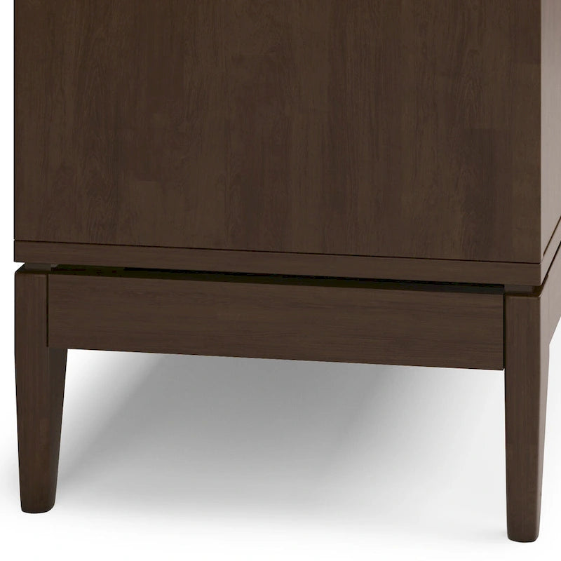 WYNDENHALL Pearson SOLID HARDWOOD 60 inch Wide Mid Century Design Sideboard Buffet in Walnut Brown - 17 d x 60 w x 30 h