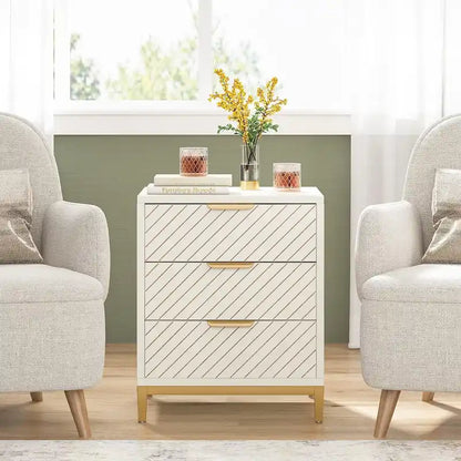 Night Stands Bedside Table with Drawers, Modern Wood Grain Nightstand for Bedrooms