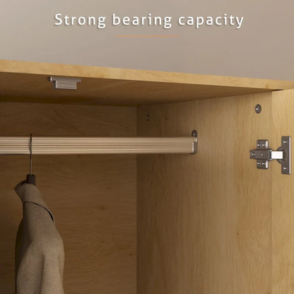 47 W Family 4-Door Wardrobe Armoires Closet 2 Drawer Storage Rattan Style - N/A