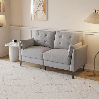 57.5  cotton-linen light grey double sofa Metal feet Plastic feet Thick cushion with two armrests