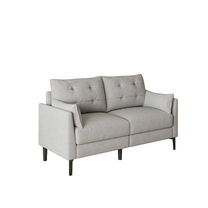 57.5  cotton-linen light grey double sofa Metal feet Plastic feet Thick cushion with two armrests