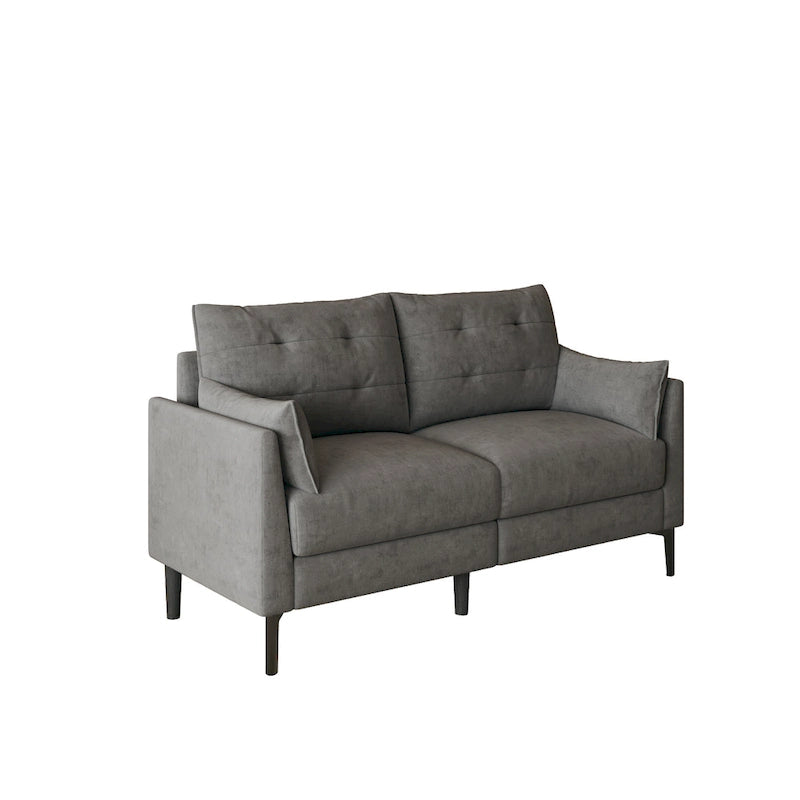 57.5  cotton-linen light grey double sofa Metal feet Plastic feet Thick cushion with two armrests