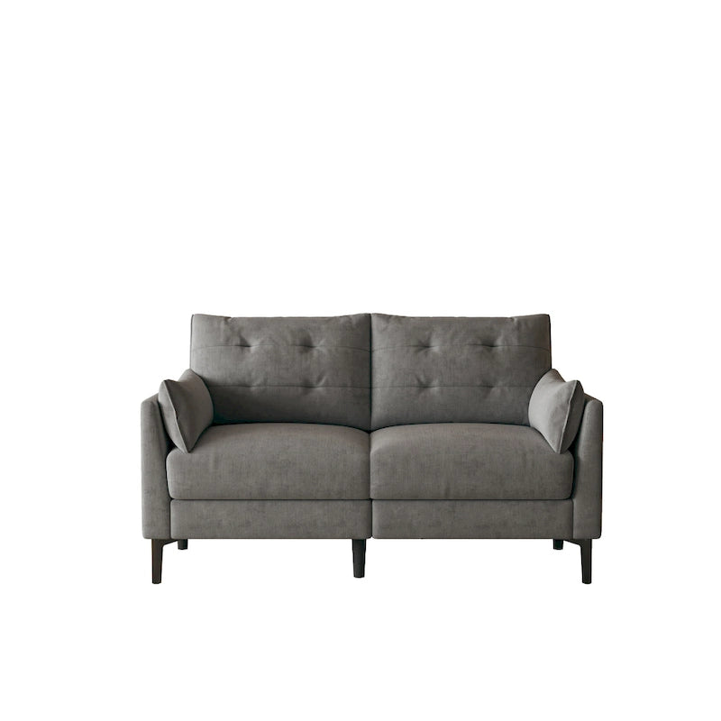 57.5  cotton-linen light grey double sofa Metal feet Plastic feet Thick cushion with two armrests