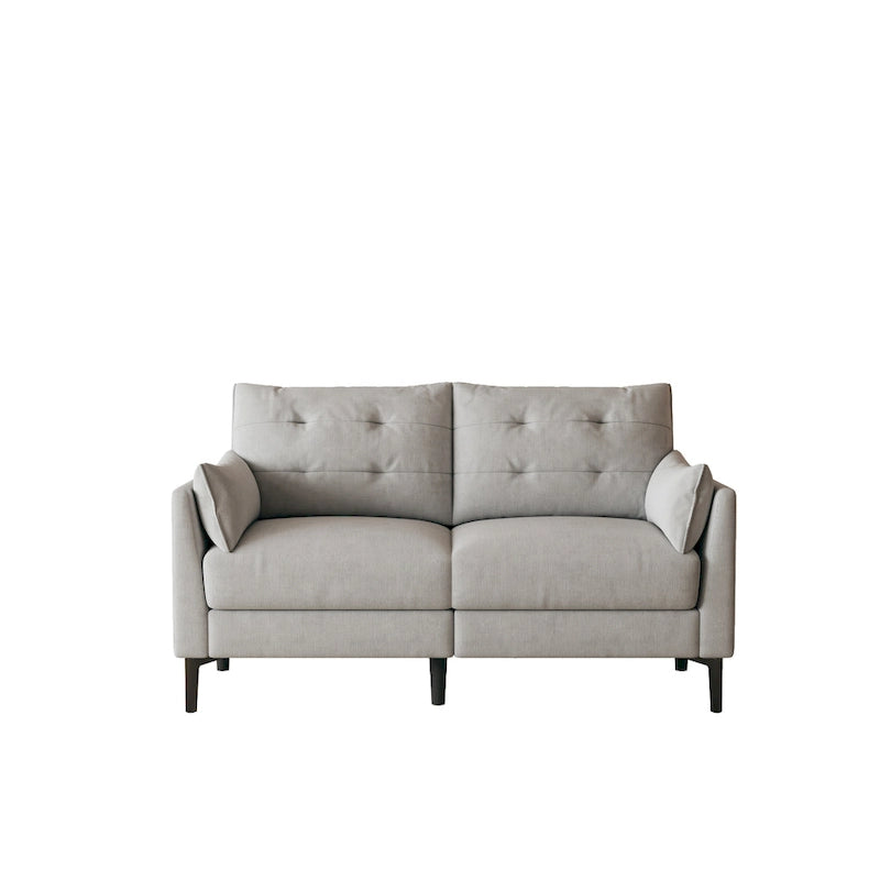 57.5  cotton-linen light grey double sofa Metal feet Plastic feet Thick cushion with two armrests