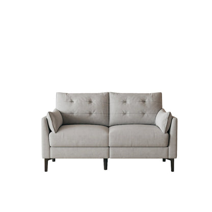 57.5  cotton-linen light grey double sofa Metal feet Plastic feet Thick cushion with two armrests