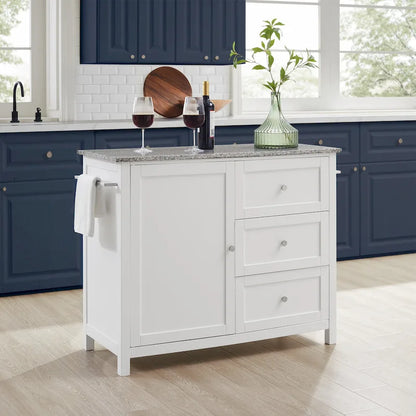 Crosley Soren Granite Top Kitchen Island/Cart - 18.13d x 42.13w x 37.5h
