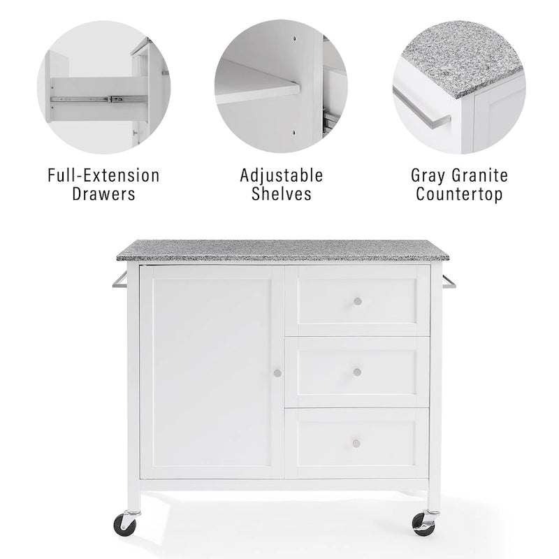 Crosley Soren Granite Top Kitchen Island/Cart - 18.13d x 42.13w x 37.5h