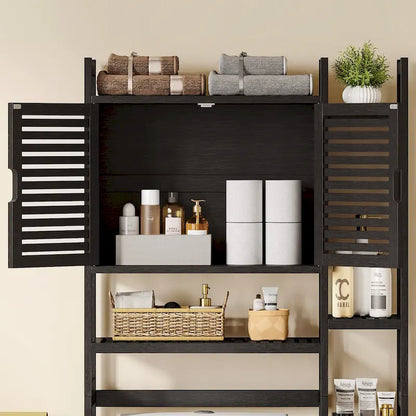 Moasis Bamboo Over-The-Toilet Cabinet with Shelf for Bathroom Storage
