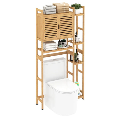 Moasis Bamboo Over-The-Toilet Cabinet with Shelf for Bathroom Storage