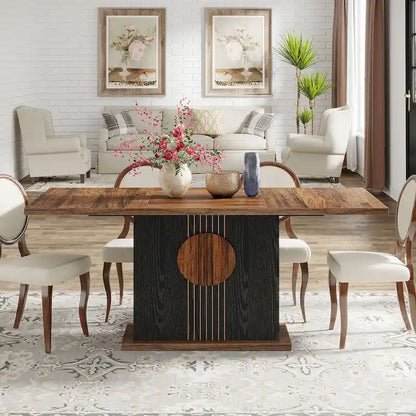 55 inches Wood Rectangle Dining Table for Kitchen Dining Room - N/A