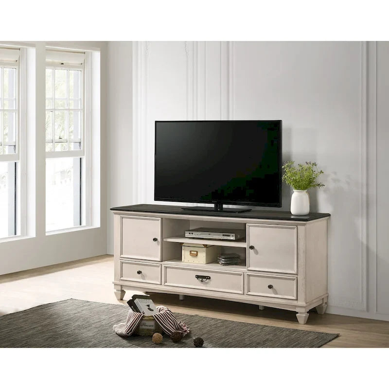 Roseanne 6 Piece Cream Brown Panel Bedroom Set