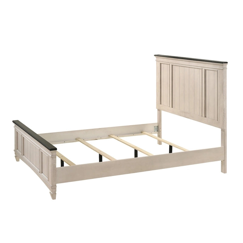 Roseanne 6 Piece Cream Brown Panel Bedroom Set
