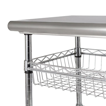 Seville Classics Stainless-Steel Utility Cart NSF, 30 W x 20 D x 36 H - N/A