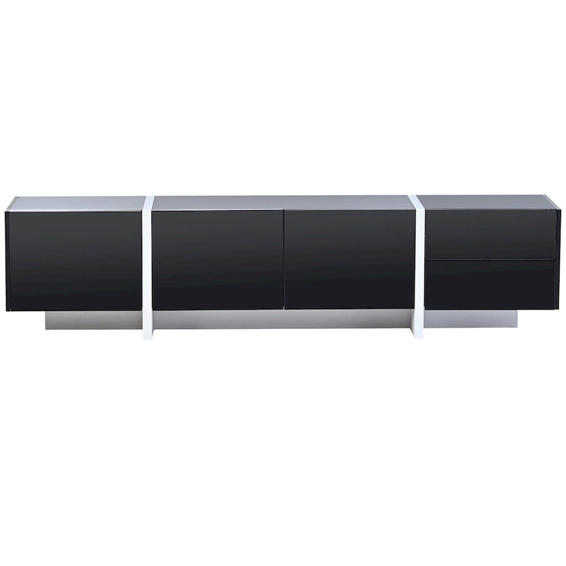 Modern Rectangle TV Stand for TVs Up to 80  with High Gloss UV Surface