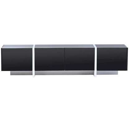 Modern Rectangle TV Stand for TVs Up to 80  with High Gloss UV Surface