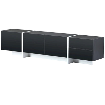 Modern Rectangle TV Stand for TVs Up to 80  with High Gloss UV Surface