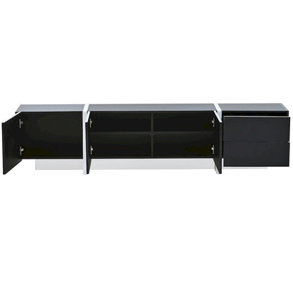 Modern Rectangle TV Stand for TVs Up to 80  with High Gloss UV Surface