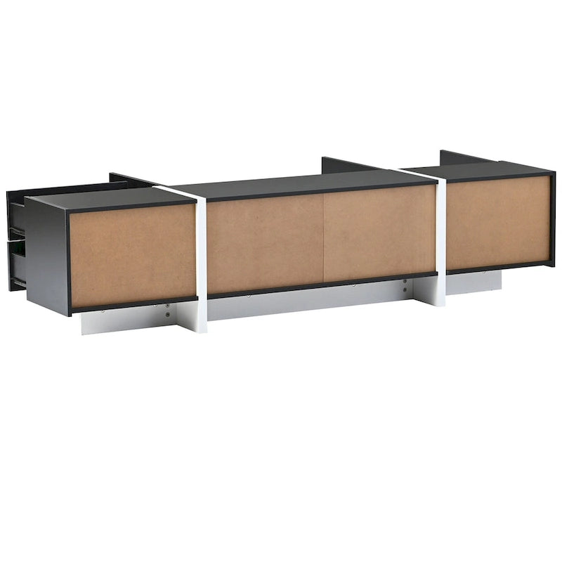 Modern Rectangle TV Stand for TVs Up to 80  with High Gloss UV Surface