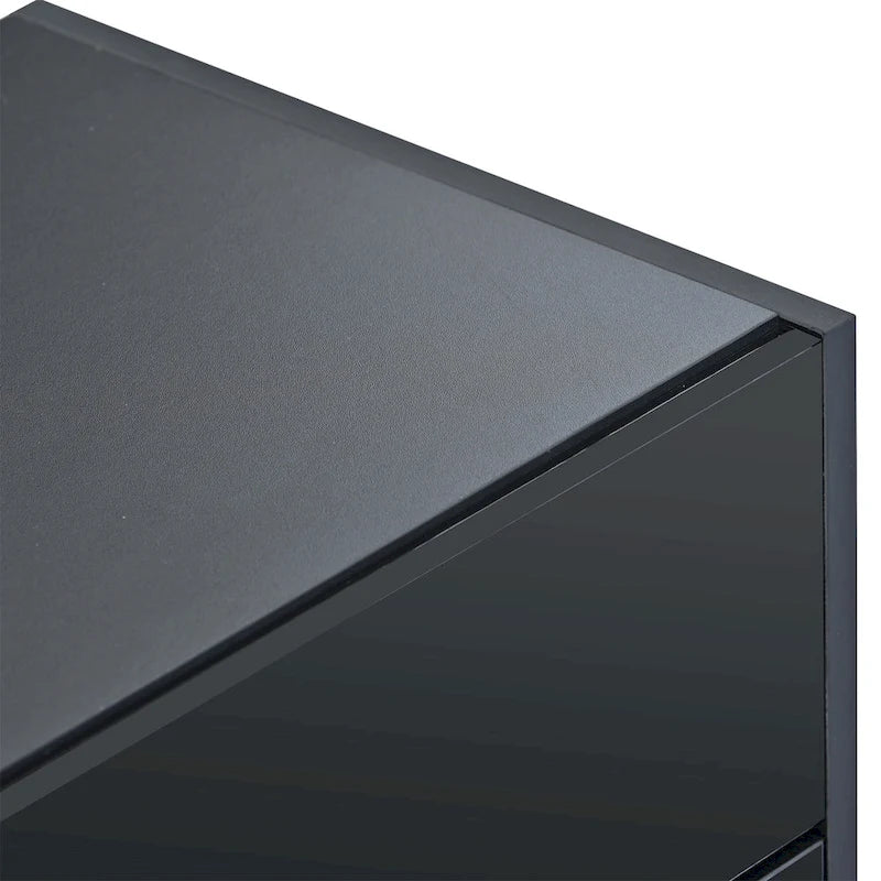 Modern Rectangle TV Stand for TVs Up to 80  with High Gloss UV Surface