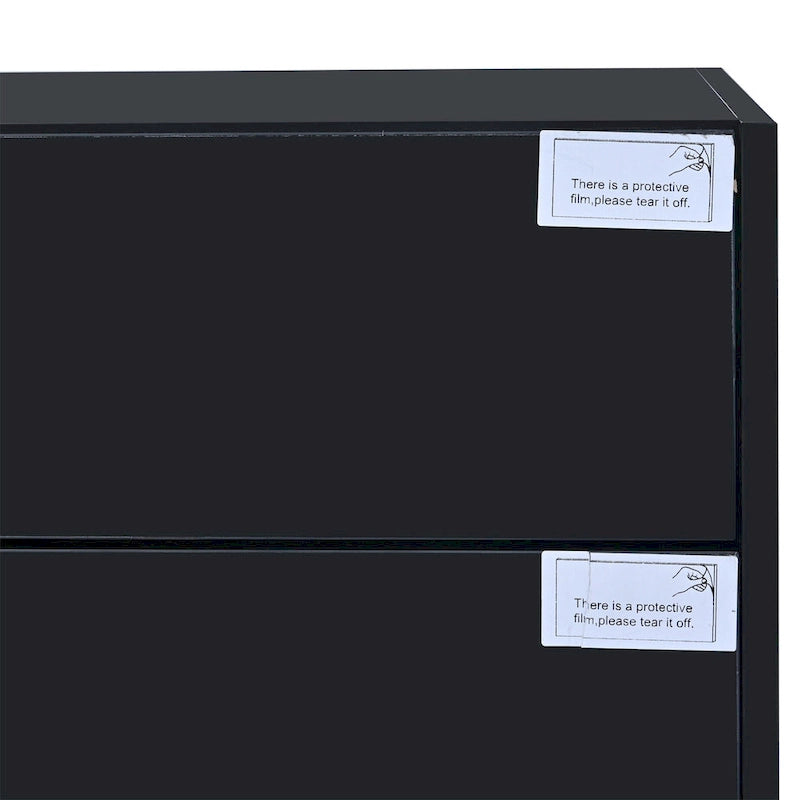 Modern Rectangle TV Stand for TVs Up to 80  with High Gloss UV Surface