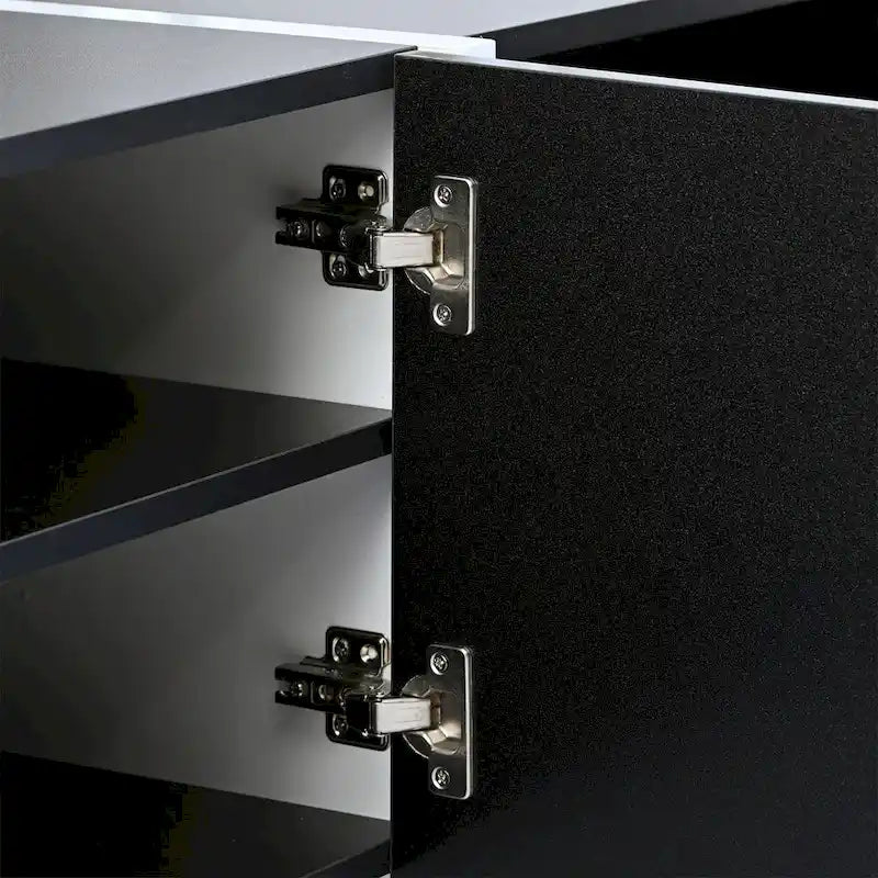 Modern Rectangle TV Stand for TVs Up to 80  with High Gloss UV Surface
