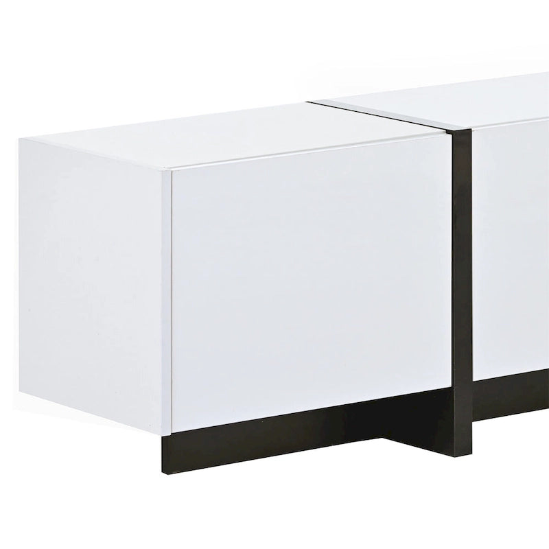 Modern Rectangle TV Stand for TVs Up to 80  with High Gloss UV Surface